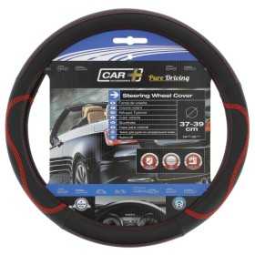 COUVRE VOLANT NOIR SURPIQURE ROUGE 37-39CM