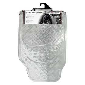 TAPIS CAOUTCHOUC LOOK ALU 4PCES CHROME