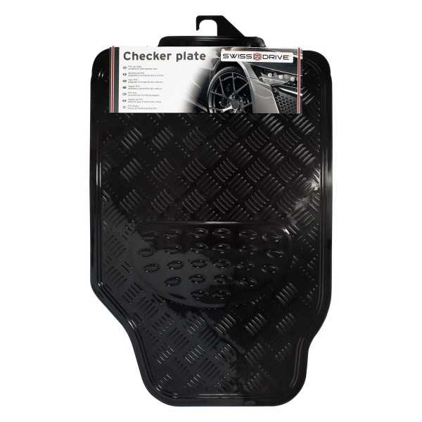 TAPIS CAOUTCHOUC LOOK PIANO BLACK 4PCES