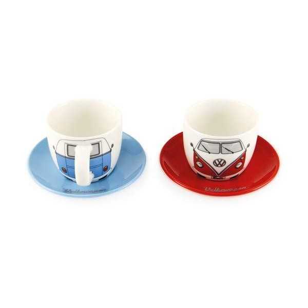 VW T1 BUS ESPRESSO CUP 2-PC SET 100 ml EN COFFRET - AVANT / ROUGE E...
