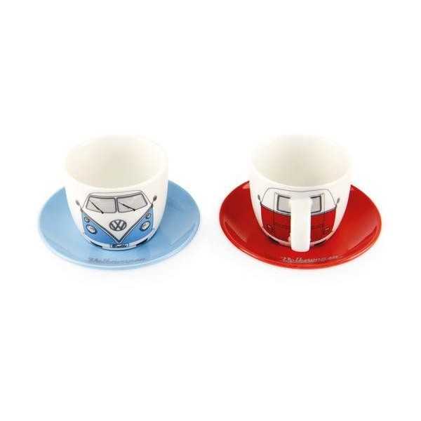 VW T1 BUS ESPRESSO CUP 2-PC SET 100 ml EN COFFRET - AVANT / ROUGE E...