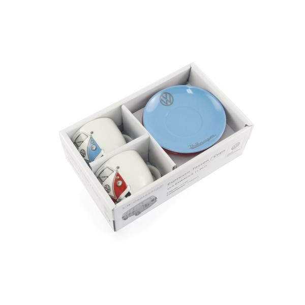 VW T1 BUS ESPRESSO CUP 2-PC SET 100 ml EN COFFRET - AVANT / ROUGE E...