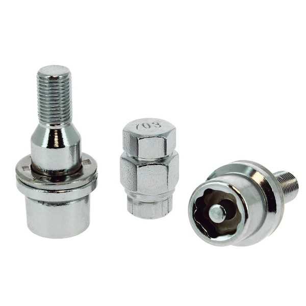 VIS ANTIVOL 12X1.25 L37 4PCS + 2 CLEFS AVEC NUMERO DE SERIES