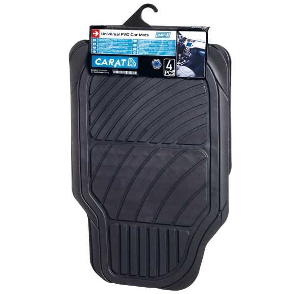 TAPIS DE SOL UNIV CAOUTCHOUC CARAT NOIR 4PCES