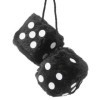DOUBLE DES EN PELUCHE A SUSPENDRE  6X6CM  NOIRS