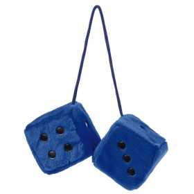 DOUBLE DES EN PELUCHE 6X6CM BLEU FONCE/NOIR