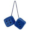 DOUBLE DES EN PELUCHE 6X6CM BLEU FONCE/NOIR