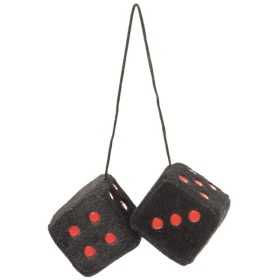 DOUBLE DES EN PELUCHE 6X6CM NOIR/ROUGE