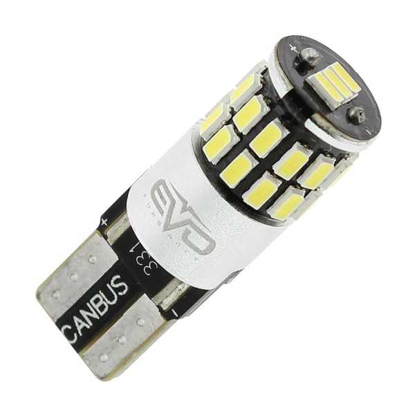 LED T10 W5W W2.1X9.5D CANBUS - 27 LEDS - 6000K BLANC PURE - 2PCS