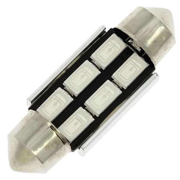 NAVETTE LED C5W SV8.5 36MM - 6 LEDS - BLEU - 1PC