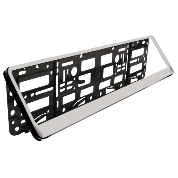 SUPPORT DE PLAQUE D'IMMAT EU ABS CHROME