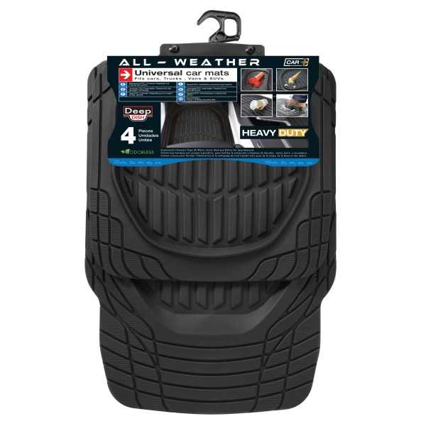 TAPIS CAOUTCHOUC DEEP DISH NOIR - 4PCS