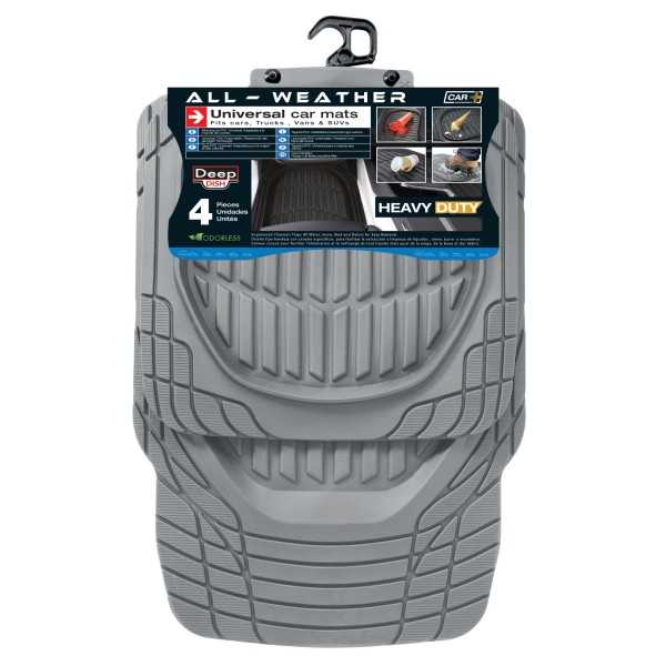 TAPIS CAOUTCHOUC DEEP DISH GRIS - 4 PCS