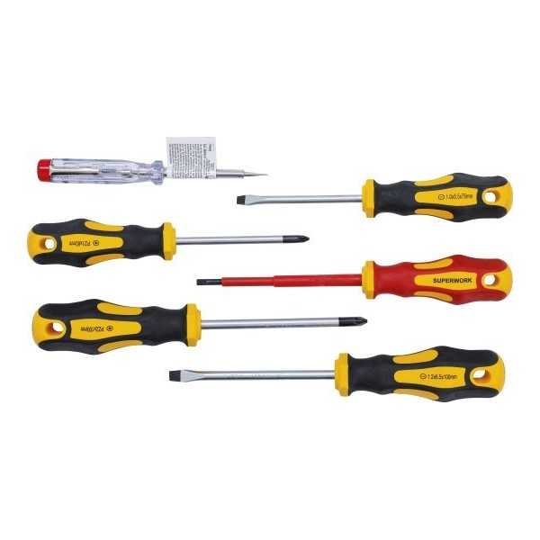 Jeu de tournevis VDE pour Ã©lectricien plats / cruciformes 6 piÃ¨ces