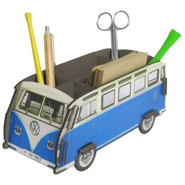 VW T1 BUS PORTE CRAYON - BLEU / BLANC