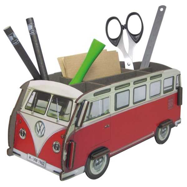 VW T1 BUS PORTE CRAYON - ROUGE / BLANC