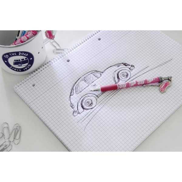 VW BEETLE PEN AVEC CHARM - ROSE (D) |  | Papeterie
