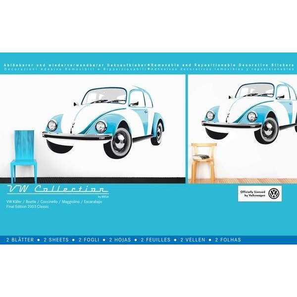 VW BEETLE WALL TATTOO - BLEU |  | Décoration