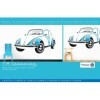 VW BEETLE WALL TATTOO - BLEU |  | Décoration