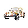 VW BEETLE WALL TATTOO - FLEURS