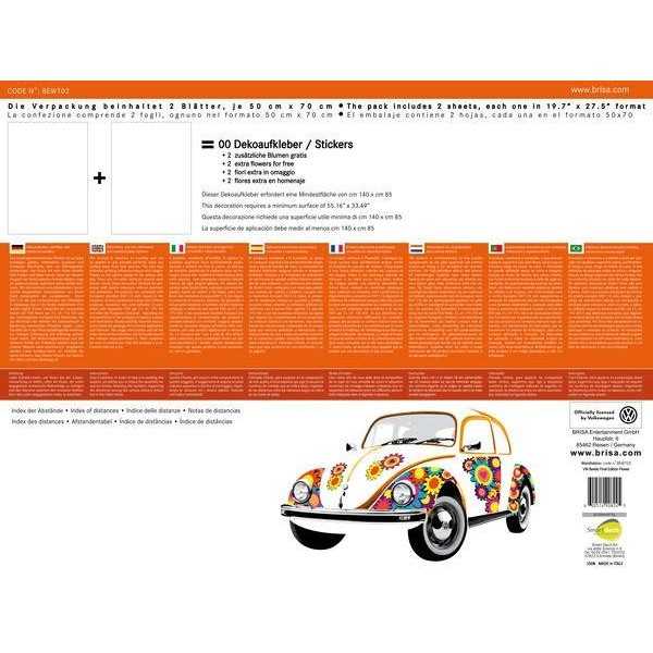 VW BEETLE WALL TATTOO - FLEURS |  | Décoration