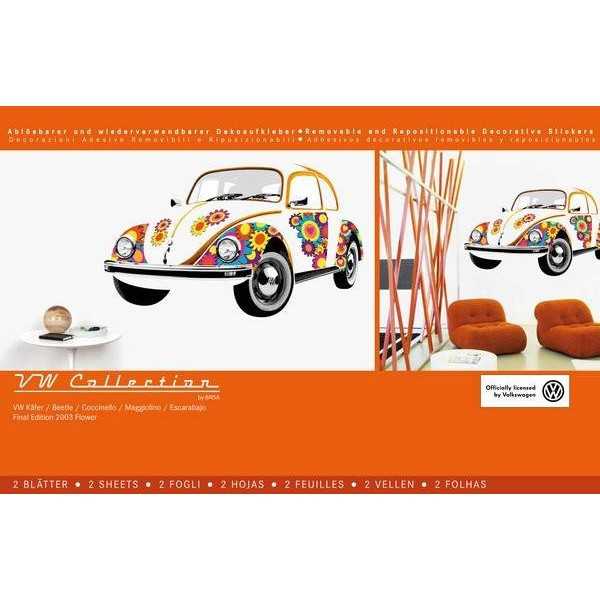 VW BEETLE WALL TATTOO - FLEURS |  | Décoration