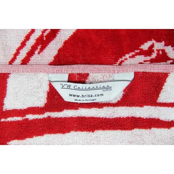 VW T1 BUS SERVIETTE DE PLAGE - SAMBA RAYURES / RED