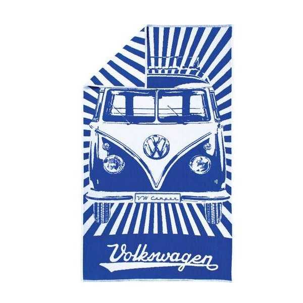 VW T1 BUS SERVIETTE DE PLAGE - SAMBA RAYURES / BLEU |  | Extérieur ...