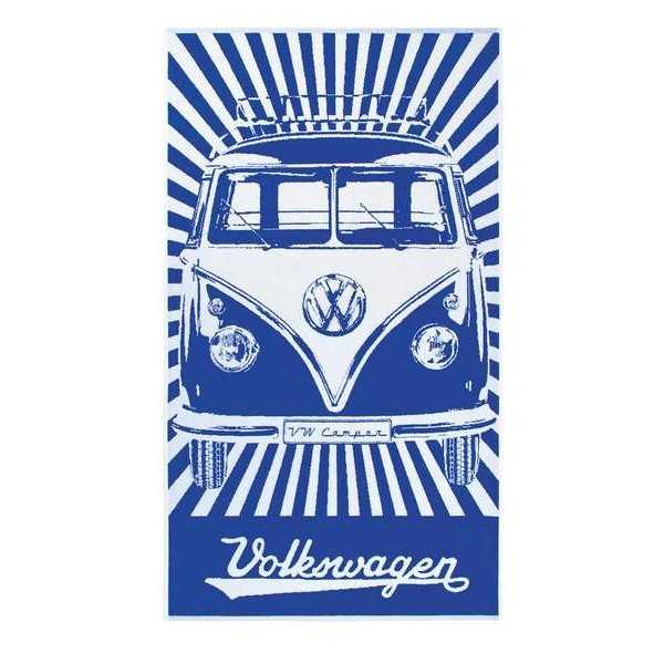 VW T1 BUS SERVIETTE DE PLAGE - SAMBA RAYURES / BLEU |  | Extérieur ...