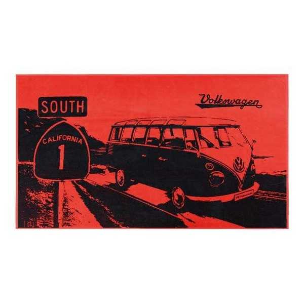 VW T1 BUS SERVIETTE DE PLAGE - HIGHWAY 1 / RED |  | Extérieur et vo...