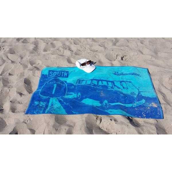 VW T1 BUS SERVIETTE DE PLAGE - ROUTE 1 / BLEU |  | Extérieur et voyage