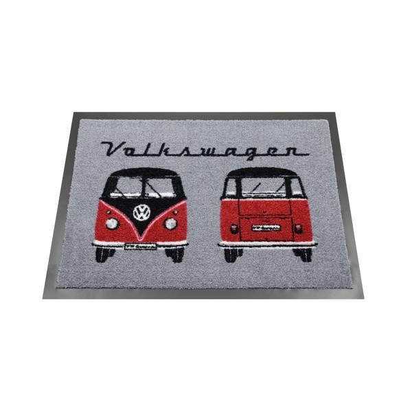 VW T1 BUS PAILLASSON - avant et arriÃ¨re / NOIR ET ROUGE