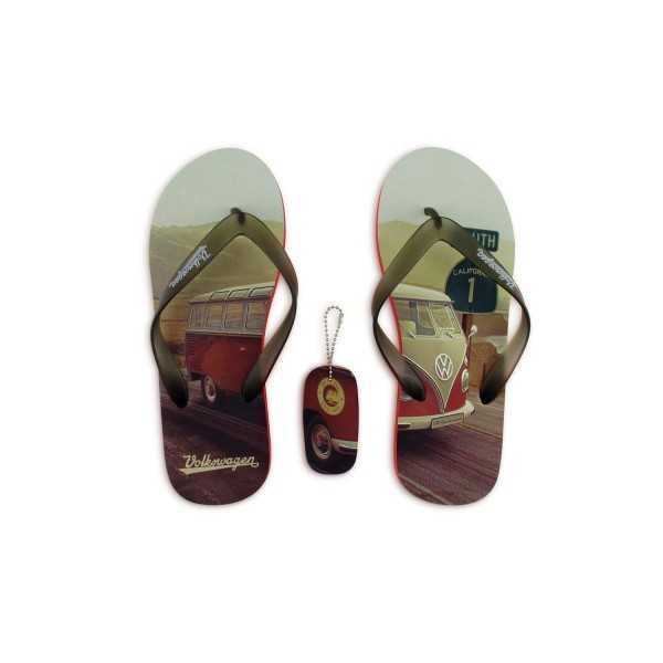 VW T1 BUS BEACH SANDALS (UE 40/41) - HIGHWAY 1 / RED