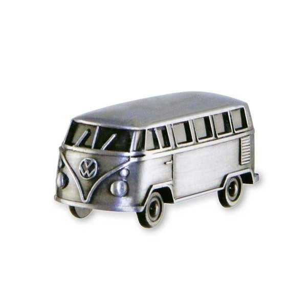 VW T1 BUS 3D MINI MODÃˆLE MAGNET EN CADEAU TIN - ARGENT VINTAGE