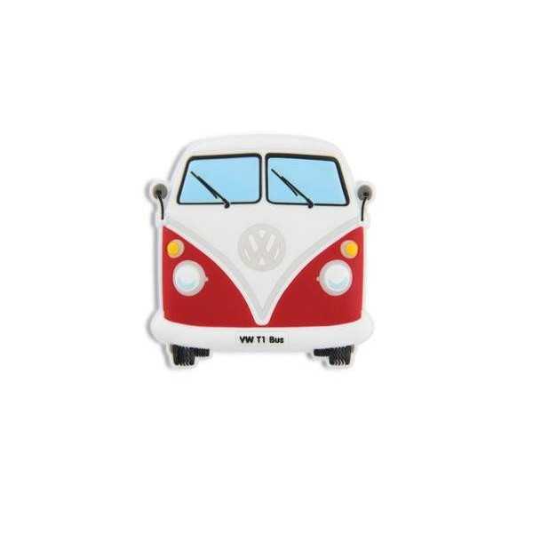 VW T1 BUS RUBBER MAGNET - FRONT / RED