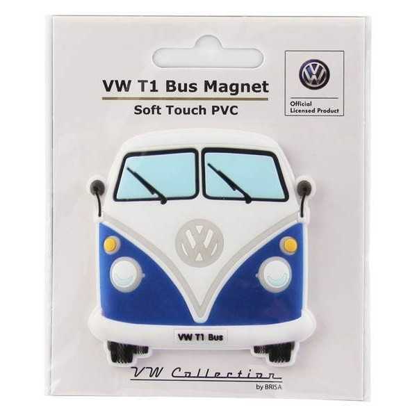 VW T1 BUS RUBBER MAGNET - FRONT / BLEU |  | Décoration