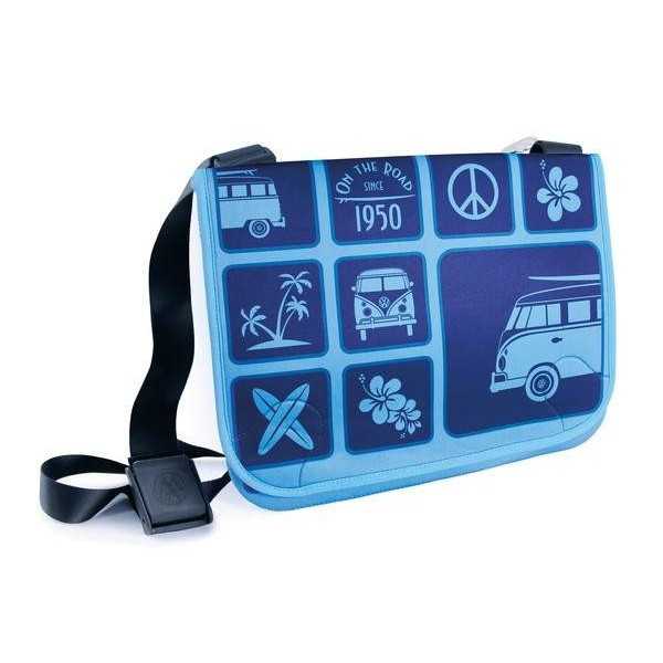 VW T1 BUS Néoprène MESSENGER SAC LARGE - SURF / BLEU |  | Sac & Por...