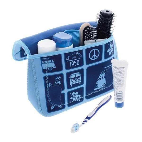 VW T1 BUS NEOPRENE Sac de toilette - SURF / BLEU