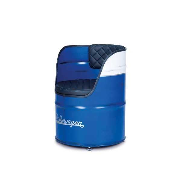 VW T1 BUS CHAISE HUILE DRUM (208L) VINTAGE LOOK - BLANC / BLEU |  |...