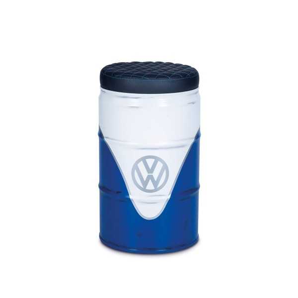 VW T1 BUS SELLES HUILE DRUM (60L) VINTAGE LOOK - BLANC / BLEU |  | ...