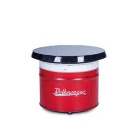 VW T1 BUS TABLEAU HUILE DRUM (208L) VINTAGE LOOK - BLANC / ROUGE