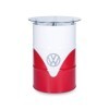 VW T1 BUS HIGH BAR TABLE AVEC VITRINE HUILE DRUM (208L) - BLANC / ROUGE