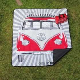 VW T1 BUS PICNIC BLANKET avec sac de transport - SAMBA RAYURES / RE...