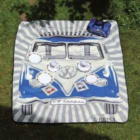 VW T1 BUS PICNIC BLANKET avec sac de transport - SAMBA RAYURES / BL...
