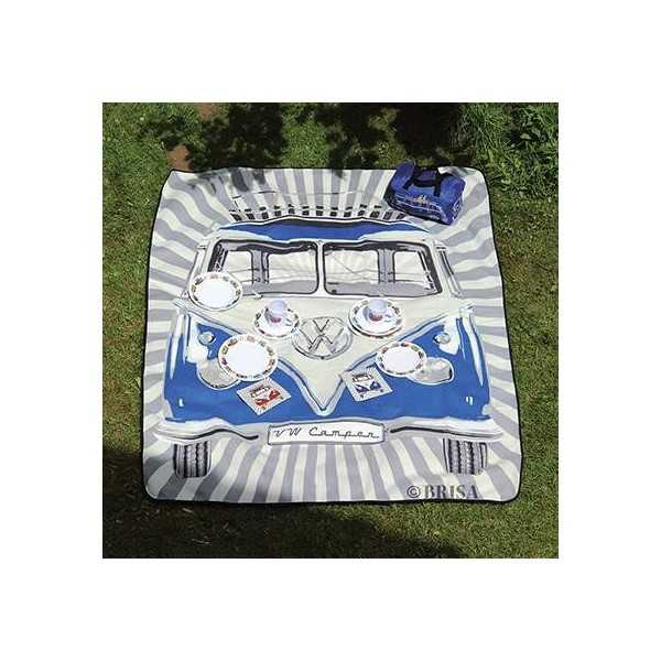 VW T1 BUS PICNIC BLANKET avec sac de transport - SAMBA RAYURES / BL...