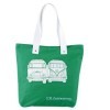 VW T1 BUS TOILE SHOPPER BAG - GREEN