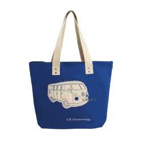 VW T1 BUS TOILE Sac Shopper - Bleu foncÃ©