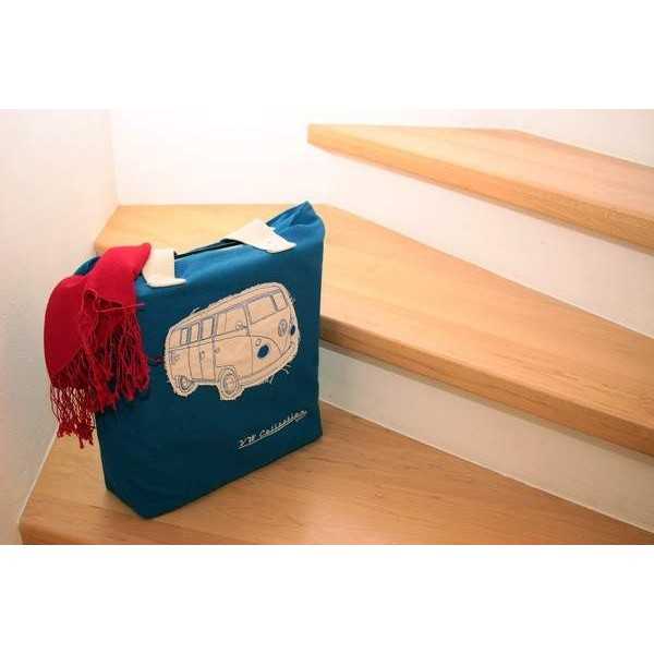 VW T1 BUS TOILE Sac Shopper - Bleu foncé |  | Sac & Portefeuilles