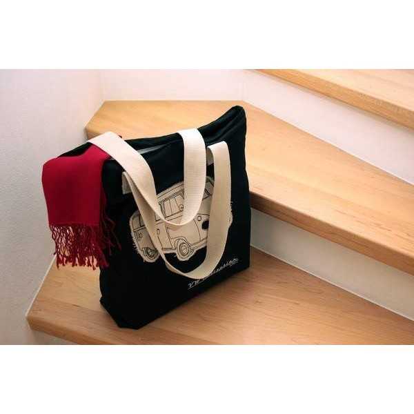 VW T1 BUS TOILE SHOPPER BAG - BLACK