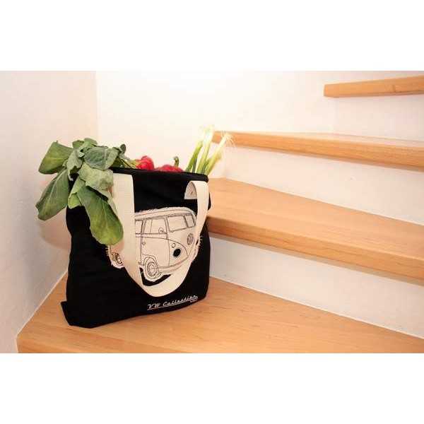 VW T1 BUS TOILE SHOPPER BAG - BLACK |  | Sac & Portefeuilles